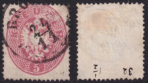 Austria - 1863 - Scott #19 - used - short format 17 perfs high