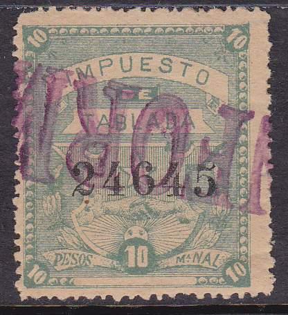 Argentina Revenue Stamp Forbin #11 Entro Rios Impusto de Tablada 1891  10P Used.