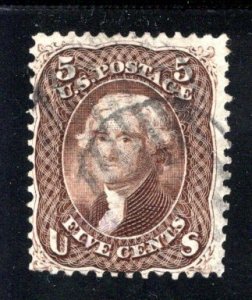 US #76a, F/VF, Used, Brown Black Shade, CV $400.00  ....   6785252