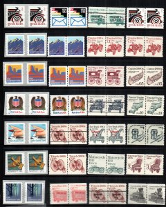 United States  28 coil strips of 2 MNH cat $40.00