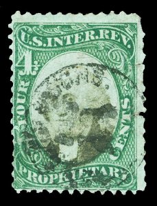 Scott RB4a 1871 4c Violet Paper Proprietary Revenue Used Fine Cat $16