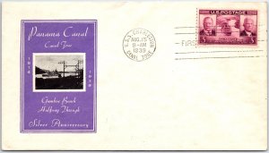 US FIRST DAY COVER 25th ANNIVERSARY OF THE PANAMA CANAL GAMBOA BEACH 1/2 WAY