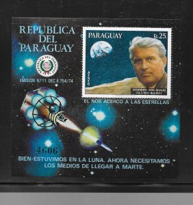 PARAGUAY Sc C453 NH SOUVENIR SHEET OF 1977 - EXPLORATION OF MARS - SPACE