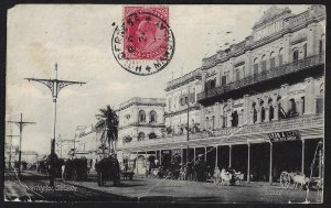 INDIA UK BURMA 1907 ONE ANNA K EDWARD TIED HOLDERNESS MANDALAY B.O. NOV 24 1907