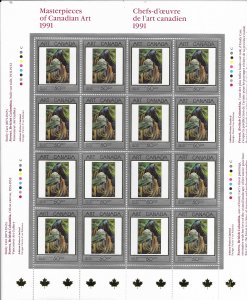 Canada 1310  1991  50c  art stamp   sheet 16  vf  mint nh