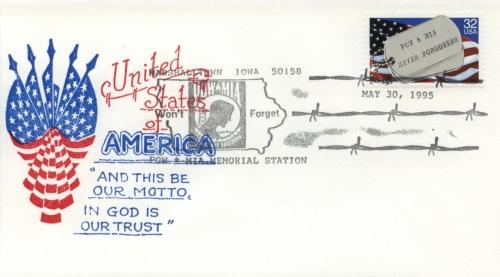 1995 MIA POW Marshalltown IA (Scott 2966) Artopage U/O 2dFDC