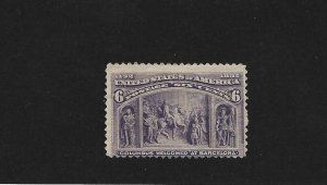 United States Scott 235 6-cent Columbian Exposition Unused No Gum