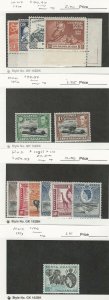 Kenya KUT, Postage Stamp, #94-7, 98-9, 103//110 Mint NH, 1949-59, JFZ