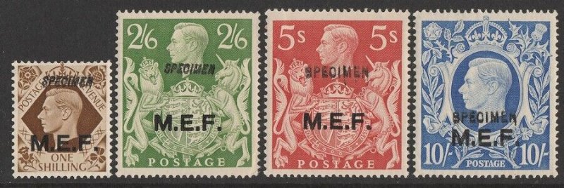 BRITISH - MEF 1943 KGVI set SPECIMEN. MNH **. Rare genuine 