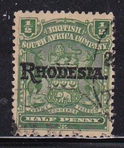 Album Treasures Rhodesia Scott # 82  1/2p  Rhodesia Overprint  VF Used CDS