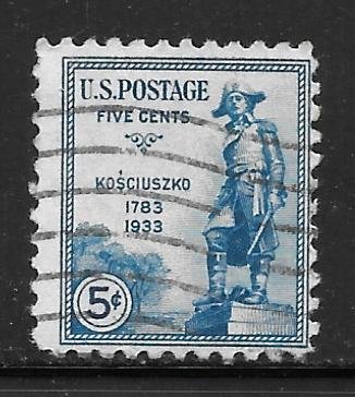 USA 734: 5c Statute of General Tadeusz Kosciuszko, used, F-VF