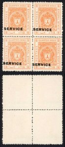 Bhopal SGO313c 1932 1/4a Orange Perf 14 Misplaced Surcharge (no gum) (e)