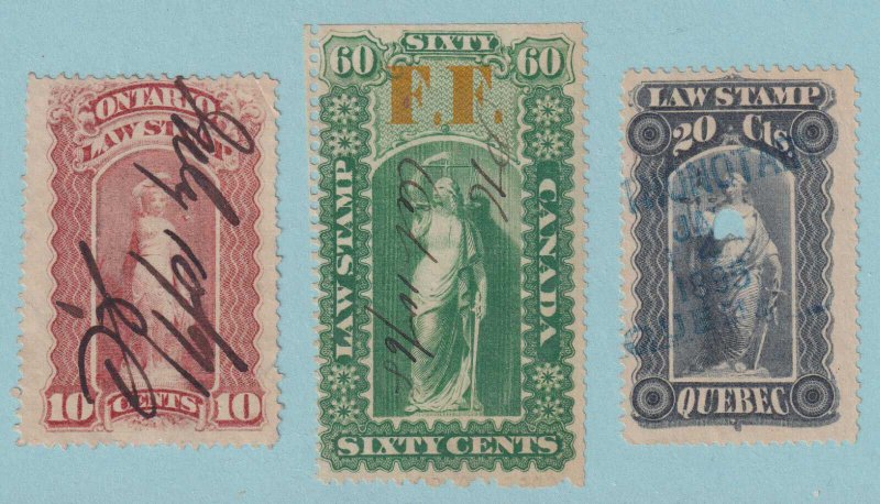 CANADA - GROUP OF THREE  USED LAW REVENUE STAMPS - VERY FINE! - P430