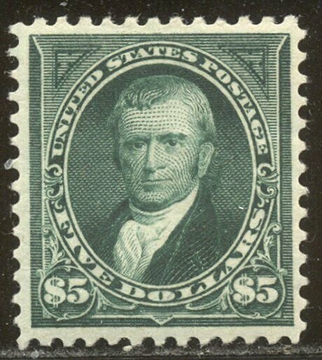 U.S. #278 CHOICE Mint VF/XF w/Cert - 1895 $5.00 Marshall