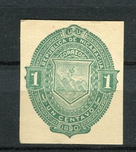 NICARAGUA; 1890s early classic Postal Stationary Imperf Mint value