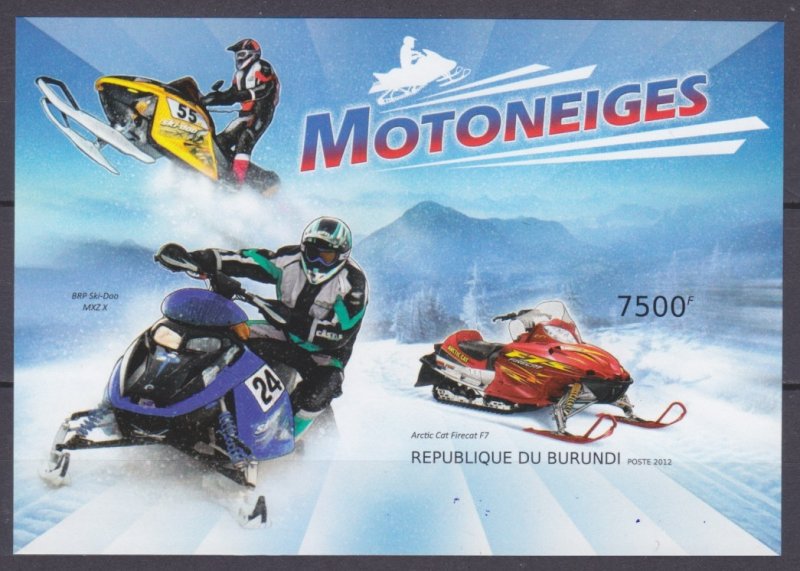 2012 Burundi 2937/B311b Cars - Snowmobile 12,00 €