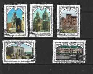 RUSSIA - 1978 ARMENIAN ARCHITECTURE - -SCOTT 4696 TO 4700 - USED