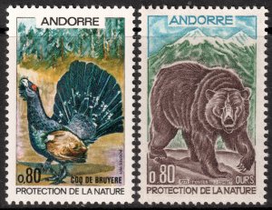 Andorra (French) #203-204  MNH - Nature Protection Turkey Bear (1971)