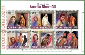 B1514 - GUINE-BISSAU - ERROR MISPERF Stamp Sheet - 2023 - Amrita Sher-Gil, ART-