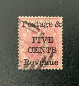 CEYLON Sc#117a INVERTED SURCHARGE VF USED CV$350.00