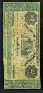 NEWARK NJ 1861 25CENT NOTE VF
