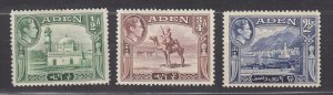 J39775, JL Stamps 1939-48 aden mh/mhr #16-7,21 viewsr