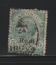 Italy Rhodes 2 U Overprint