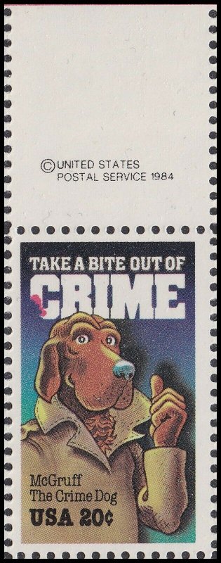 US 2102 Crime Prevention 20c copyright single (1 stamp) MNH 1984