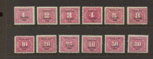 RG37-RG48 Silver Tax Series of 1941 Revenue Mint Set of 12 Stamps (Cv 811)