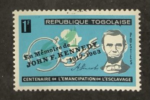 Togo 1964 Scott 474 MNH - 1fr, In memory of John Kennedy