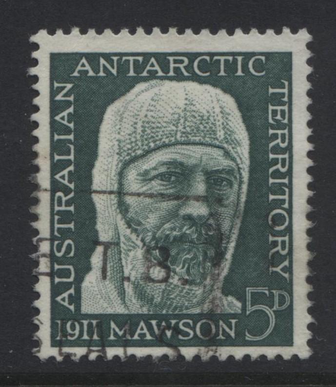 Antarctic Territory #L7- Mawson -1961 - VFU- 5p -Dk Green