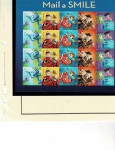 Mail a Smile Disney Pixar Forever US Postage Sheet #4677-81 VF MNH