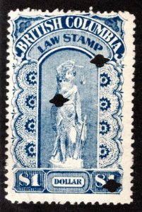 van Dam BCL15 British Columbia Law Stamp - $1 - Third Series, p.12