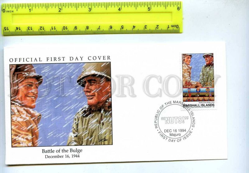 242055 MARSHALL ISLANDS WWII Battle of Bulge 1994 year FDC