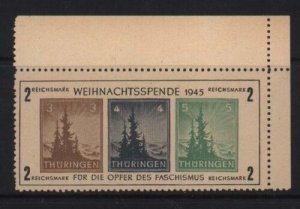 German Occupation Thuringia #16N3a Variety *With Cert.*