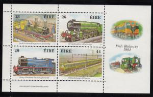 Ireland 1984 MNH Scott #584a Souvenir sheet of 4 Irish Railways
