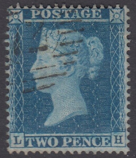 SG 27 2d blue plate 5 lettered LH. Very fine used CAT £450