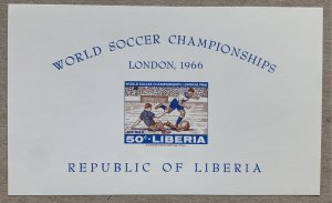 Liberia 1966 World Cup MS - imperforate MS, MNH. Scott C172, CV $15.00.  Soccer