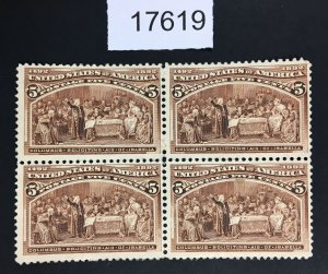 MOMEN: US STAMPS # 234 MINT OG H BLOCK $250 LOT #17619