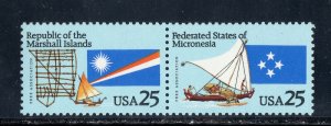 2506 - 2507 * MARSHALL ISLANDS/MICRONESIA *  U.S. Postage Stamps Pair MNH