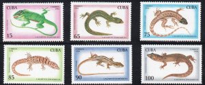 CUBA Sc# 3617-3622  ENDEMIC LIZARDS reptiles  CPL SET of 6    1994  MNH mint