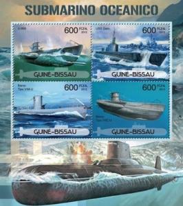 Submarines Unterseeboot Military Boats Transport Guinea-Bissau MNH stamp set