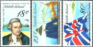 Norfolk Island 1978 SG200-202 Captain Cook Hawaii set MNH