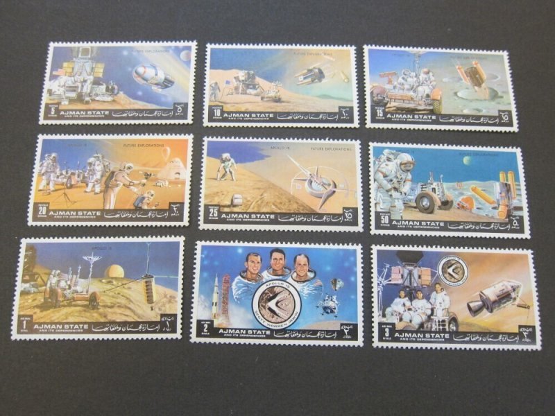 Ajman 1975 Sc 1115-23 space set MNH