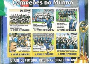 STAMPS - SAO TOME ET PRICE - FOOTBALL INTER 2010 m/s