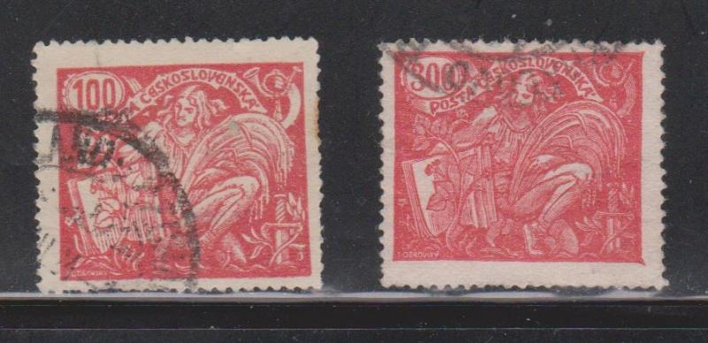 CZECHOSLOVAKIA Scott # 78, 92 Used