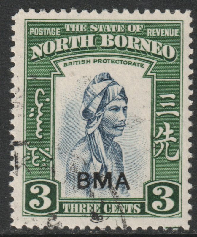 North Borneo Scott 210 - SG322, 1945 BMA 3c used