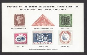 Great Britain souvenir of London International Stamp Exhibition, issued 1960