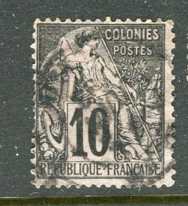 FRENCH COLONIES; 1880s early classic General issue used shade of 10c. value