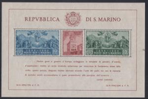 San Marino Sc 239 MNH. 1945 Government Palace Reconstruction perf Souv Sheet